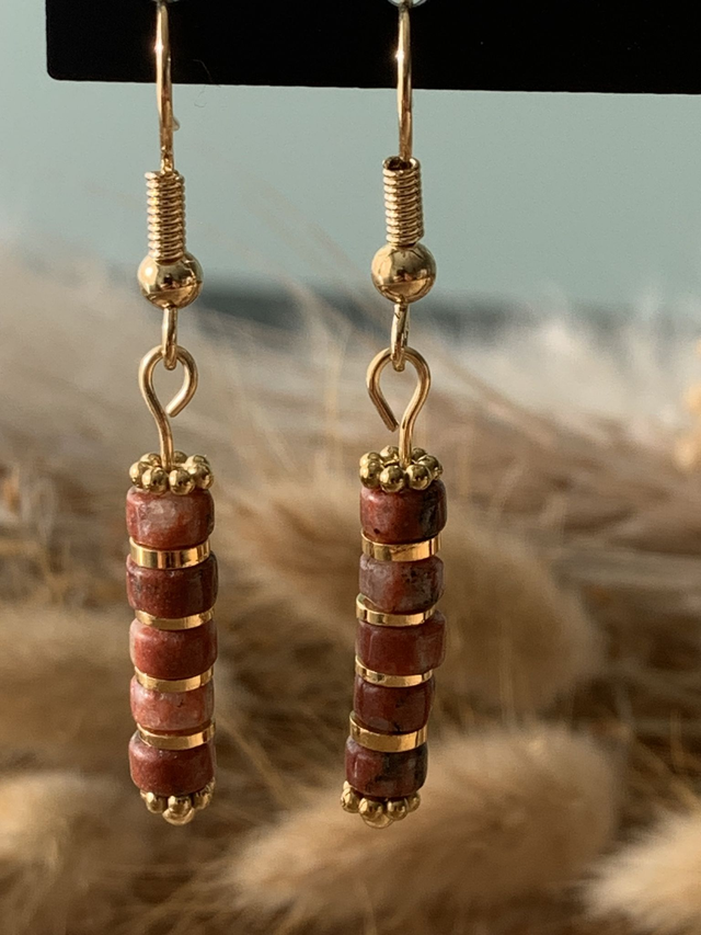 Boucles d'oreilles Soléa Granit Rouge