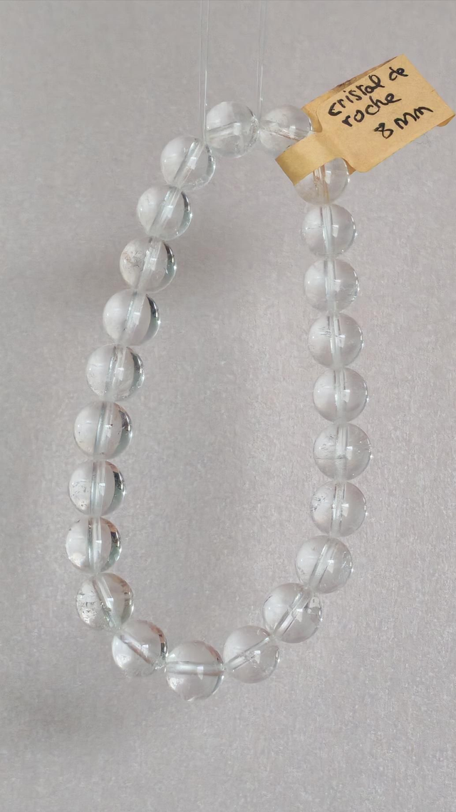 Bracelet cristal de roche 8 mm qualité 5A