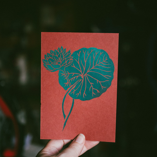 Linogravure - Nénuphar - A6