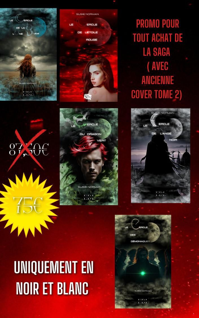 Saga complète le cercle- 5 tomes avec ancienne couverture du tome 2/ Susie Norman 