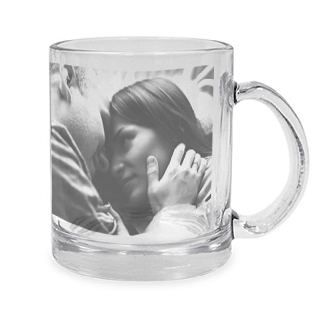 Mug en verre transparent personnalisé