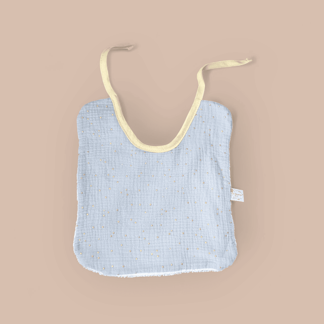 Bavoir classique Vert d&#039;eau à pois doré