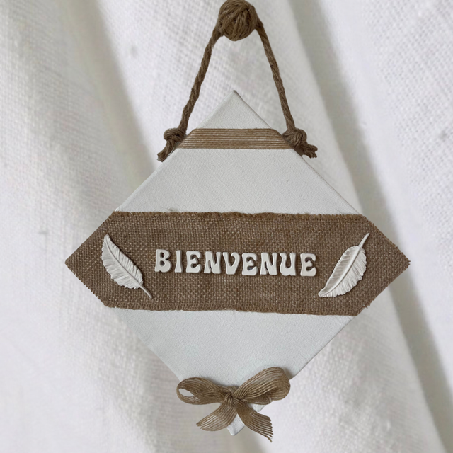 Plaque de porte Bienvenue 