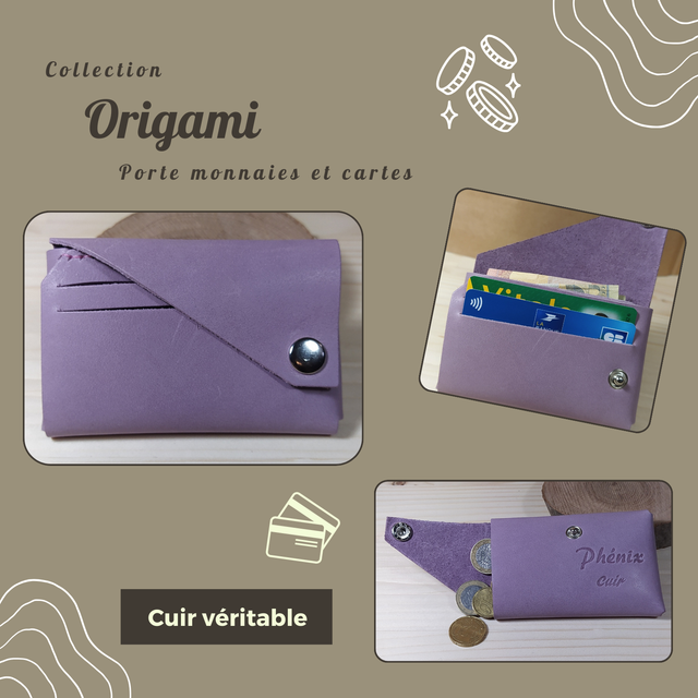 ORIGAMI porte monnaie/carte - Violine