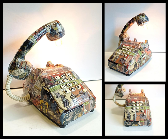 Téléphone déco BD, Lampe d'ambiance déco à poser : Albator, Rahan, Joe BarTeam, Lobo Tommy, Harley Queen etc...