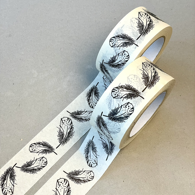 Klebeband Feder schwarz 5cm/50m