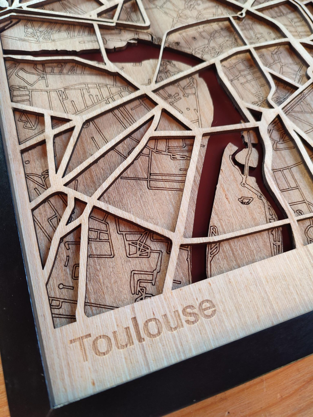 B05 – Carte de Toulouse 3D – Décoration Murale