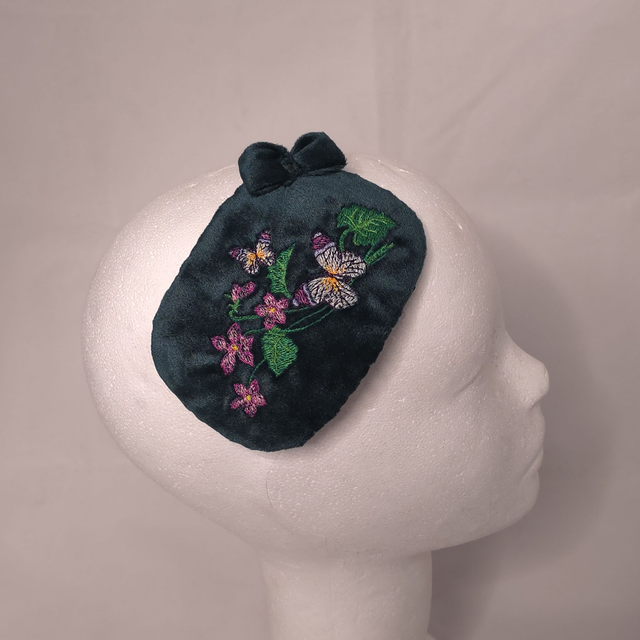 Fascinator oval - brodé