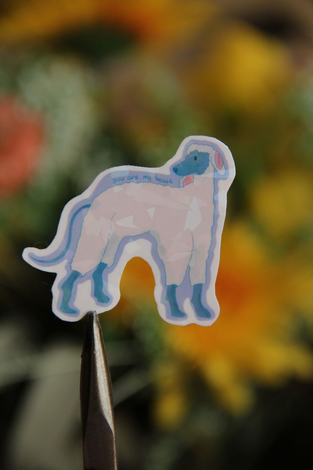 Sticker Lévrier &quot; Your&#039;re my beast&quot; 