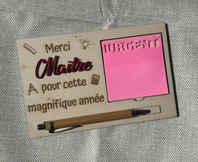 Support à post-it en bois