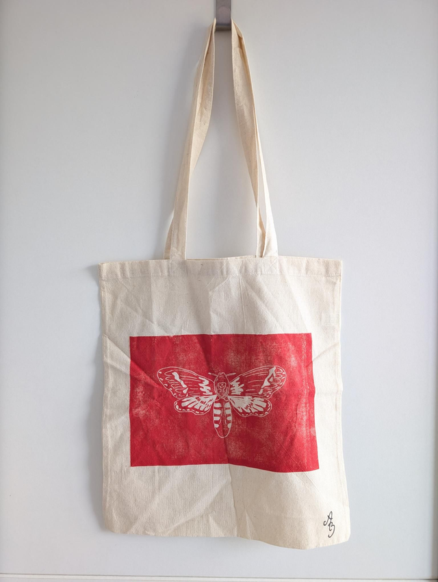Tote bag Linogravure papillon