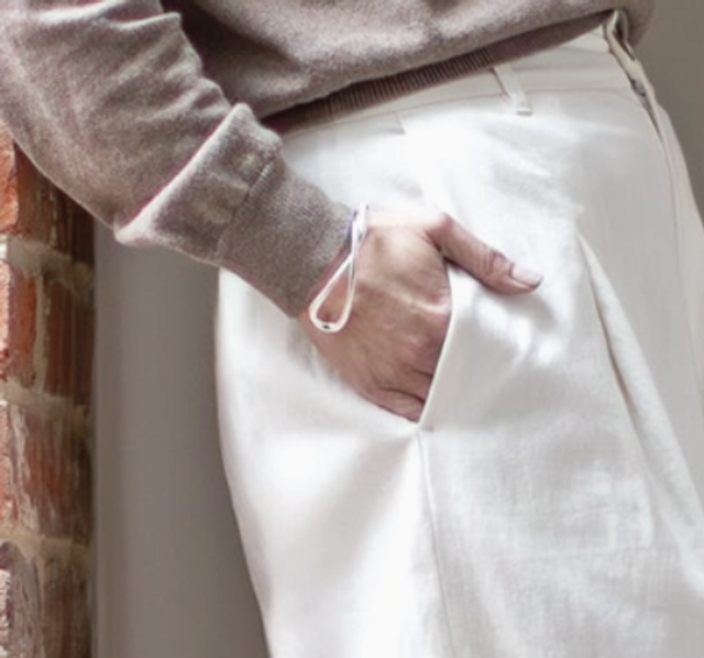 CHALK twisted bangle - silver