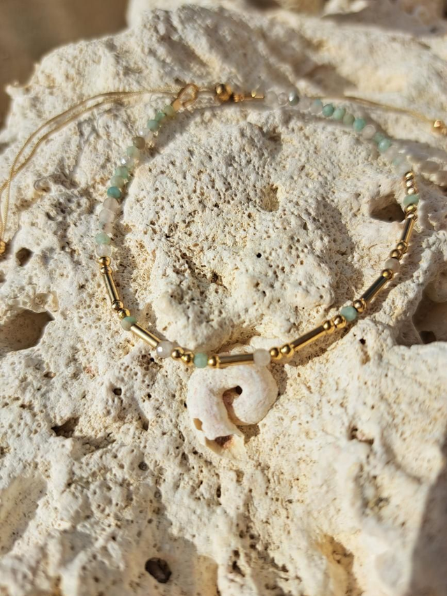 MOT SECRET  amazonite  - gold-filled  -  bracelet 