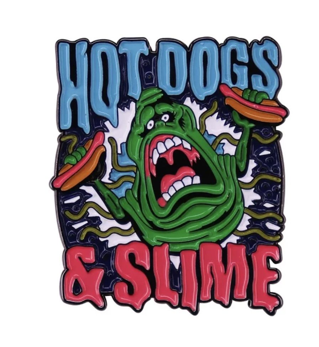 Hot Dogs & Slimer Pin Badge