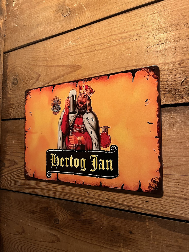 Metalen bord Hertog jan - 30 X 20 cm