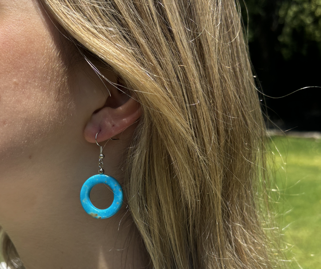 Aros círculo turquesa
