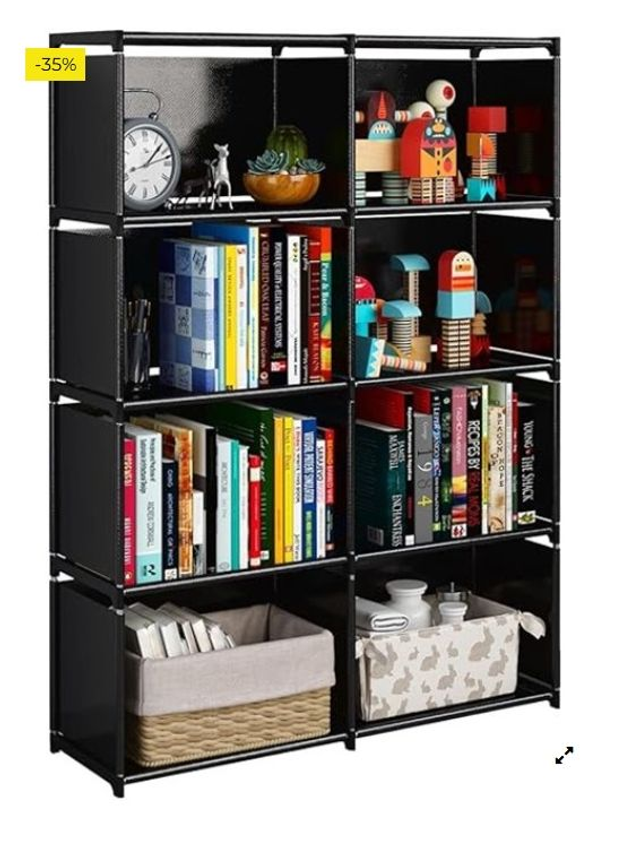 JIUYOTREE Estanterías de Cubos Estantería Modular Librería Abierta con 8 Cubos Adecuado para Estudio