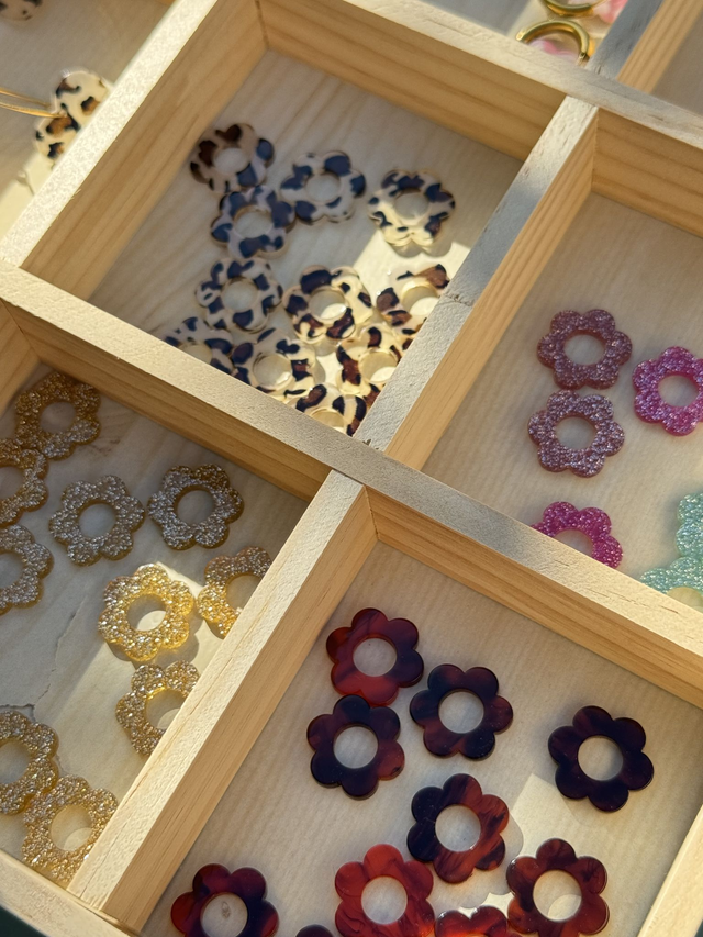 Boucles fleurs (la paire) acrylique ou acétate 