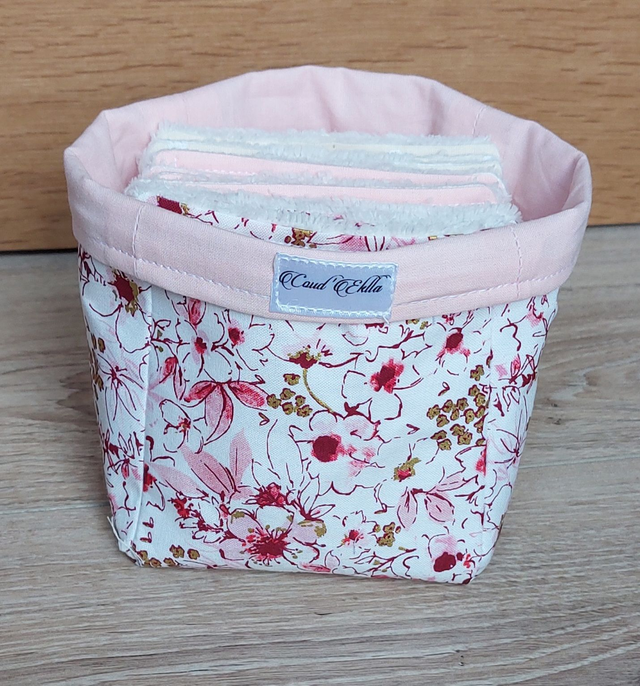 Lingettes lavables avec panier