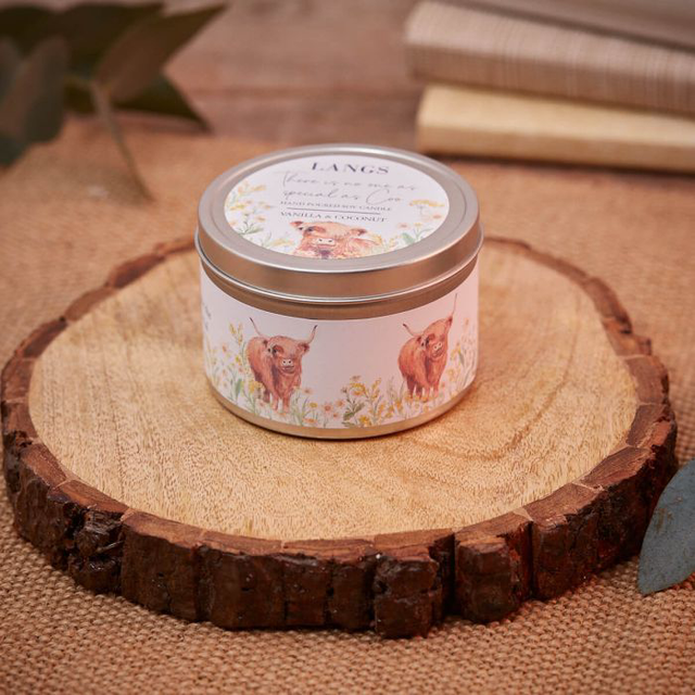 Soy Candle Highland Cow (Vanilla &amp; Coconut)
