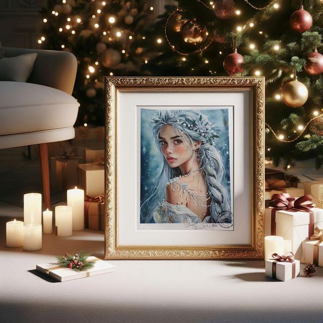 SNOW SPIRIT Original Watercolor Painting one on a kind