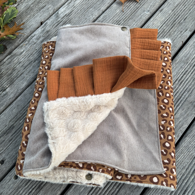 Écharpe Cocoon Fluffy – Léopard Caramel