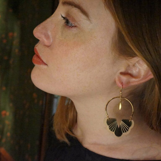 Boucles à 40€ Bois / Plexiglas / Laiton doré or