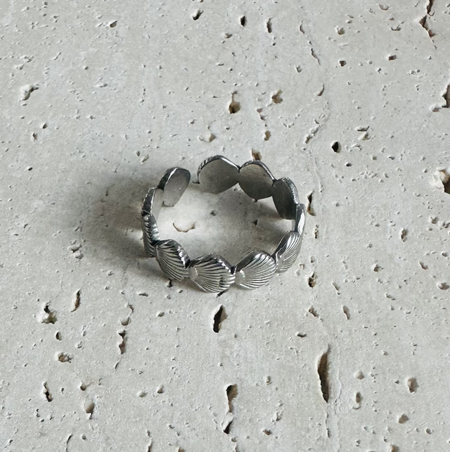 Ring schelpjes zilver 
