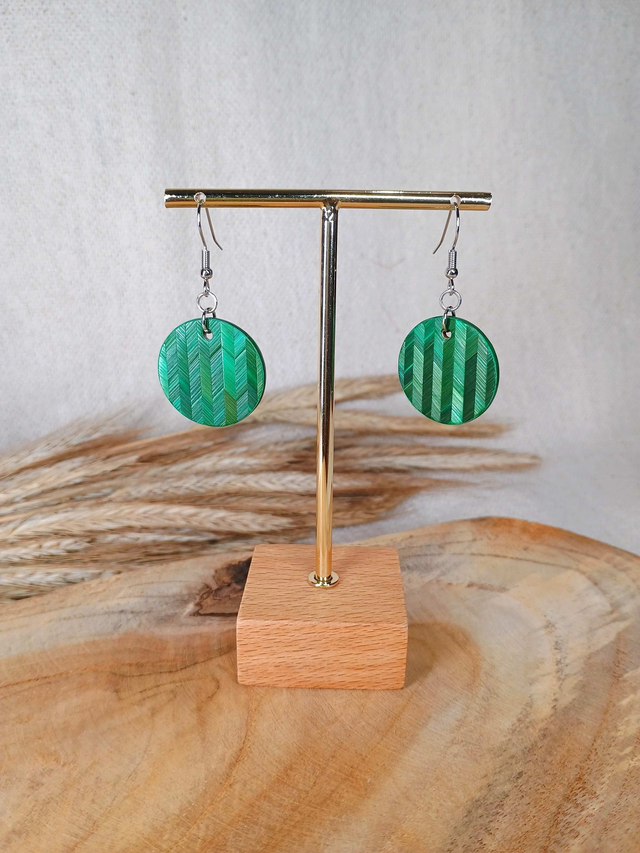 Boucles d'oreilles SIMPLE Chevron - Vert Jungle