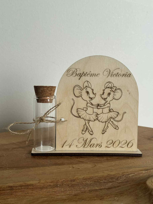 Support & Fiole à dragées thème Souris