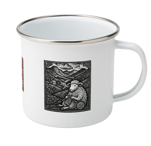 Knitting Sheep Tin Mug