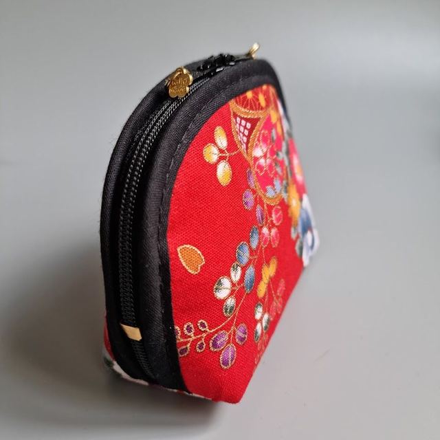 Porte-monnaie arrondi "Kaori" rouge