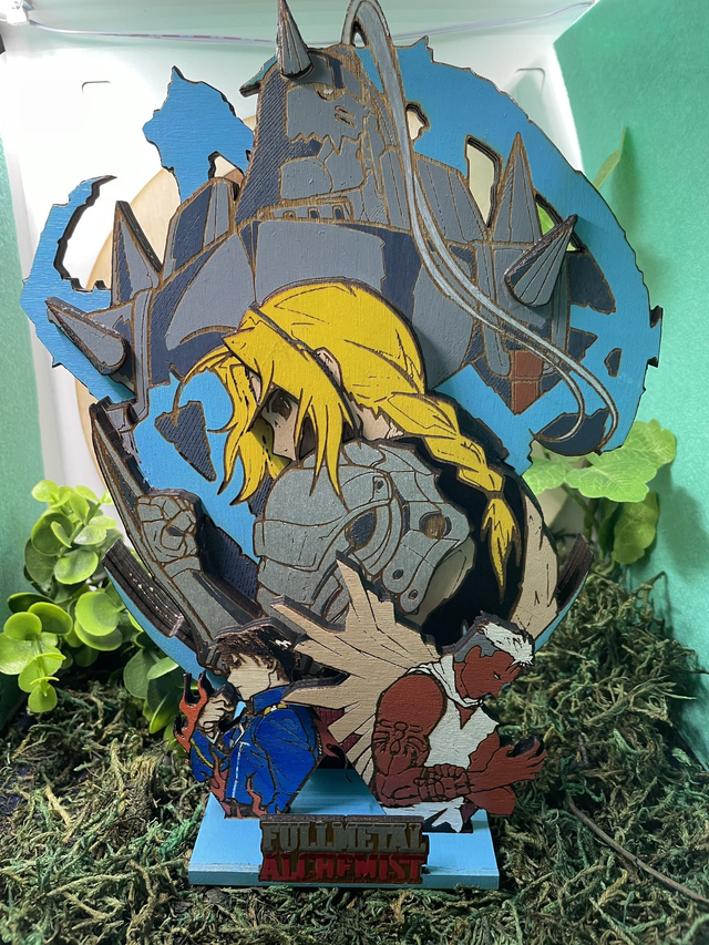 Figurine fullmetal alchemist en bois