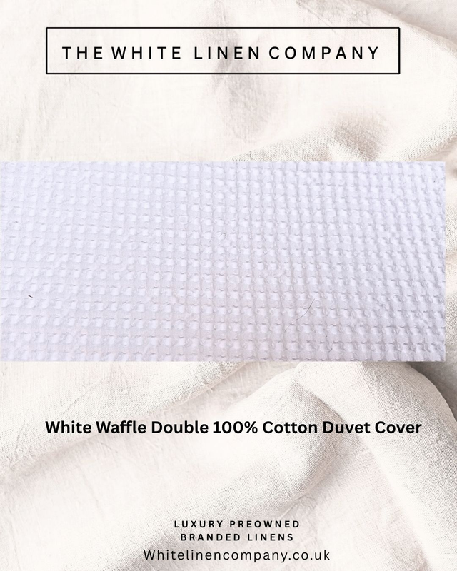 White Waffle  100% Cotton Single Duvet Cover 2 P/case-Superior Quality