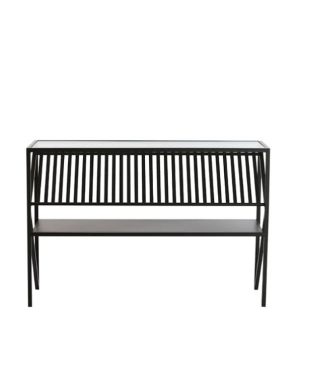 EZRA console unit - matte black/glass