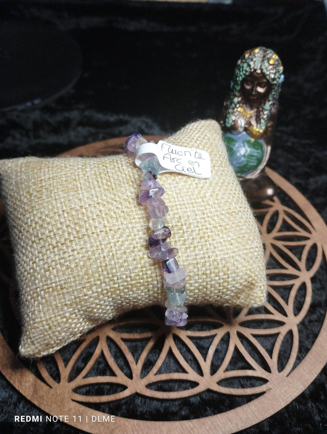 Bracelet Fluorite arc-en-ciel (chips)