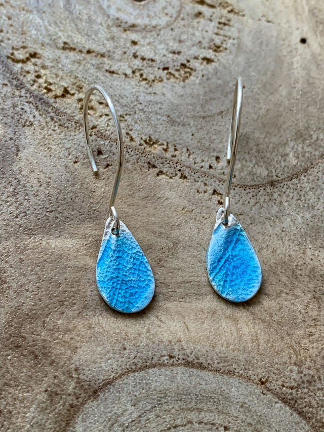 Pièces uniques - Boucles d&#039;oreilles en argent émaillées