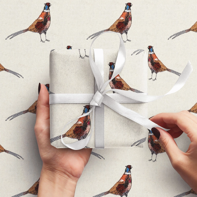 The Furtive Field Pheasant Embroidery Art Card