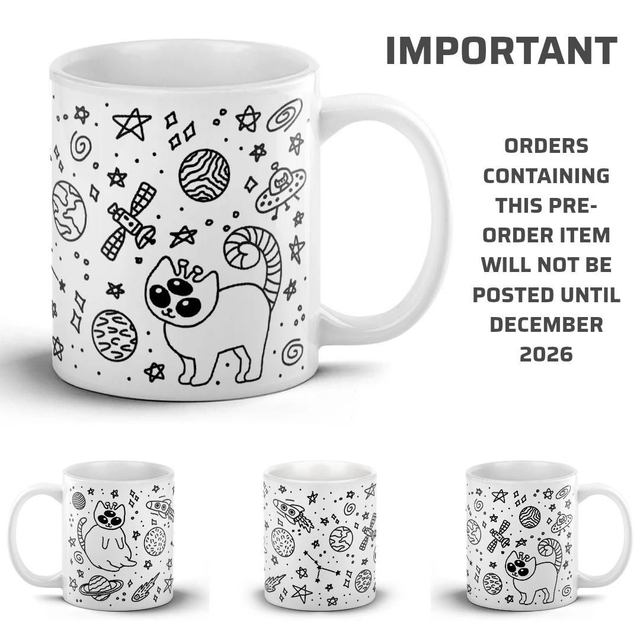 PRE-ORDER Alien Cats Space Doodles Mug