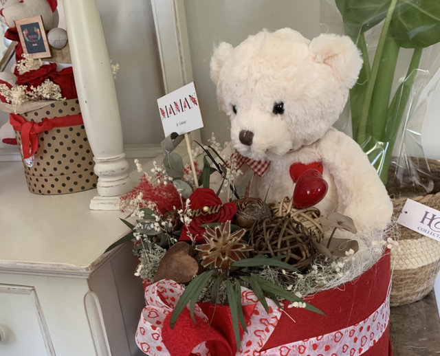 Boîte xxl rose éternelle en forme de coeur 