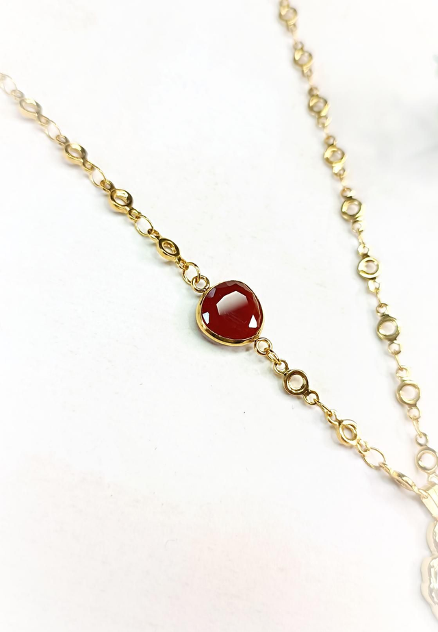 Collier SURYAH - Rouge rosée - Cornaline