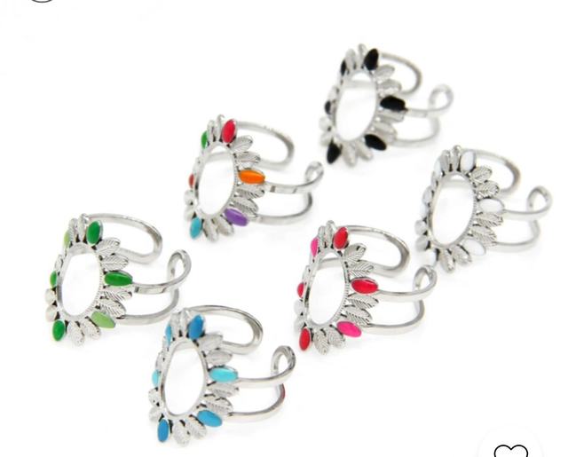 Bague Fleur acier inoxydable