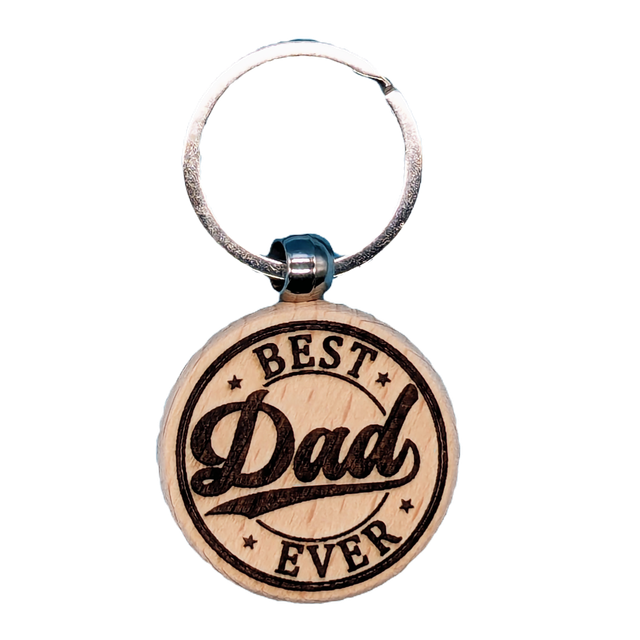 Best Dad Ever Wooden Double Sided Keyring