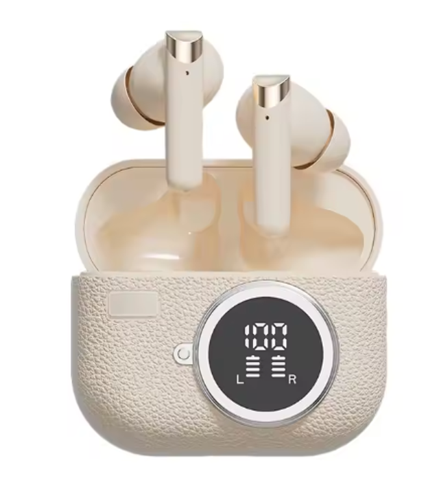 Écouteurs ECRAN LCD Sans fil Bluetooth v5.3  intra-auriculair Annulation du bruit environnemental Surface, plastique, cuir