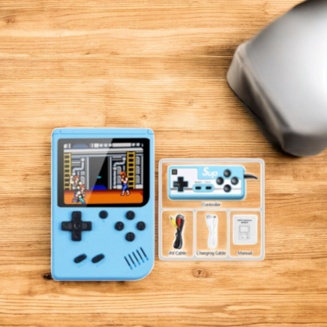 Retro Mini-Videospiel Konsole turkis mit Gamepad