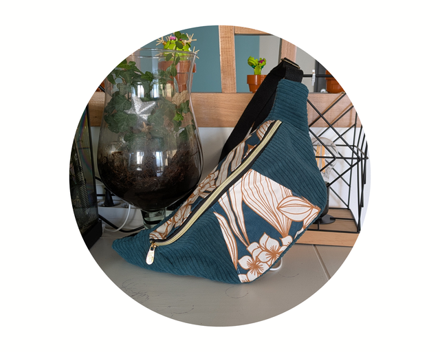 Sac banane bleu canard 