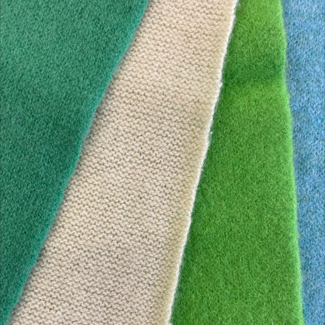 Wind knitted scarf green mint lime