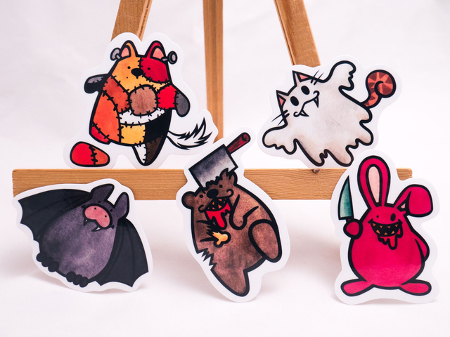 Naklejka HALLOWEEN straszne zwierzaki jako wlepy