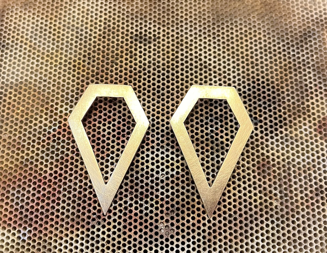 Ohrschmuck POLYGON groß goldplattiert
