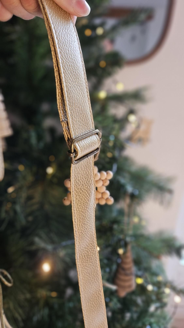 Sac demi-lune simili cuir doré